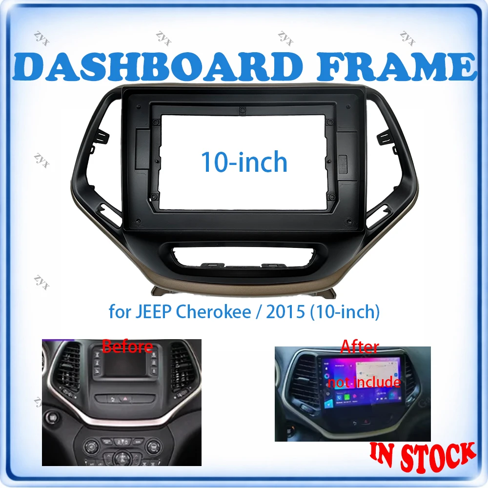 

Car Radio Fascia Frame For JEEP Cherokee 2015 10 inch With Canbus Decoder & Wiring Harness Car Accessories Plug & Play
