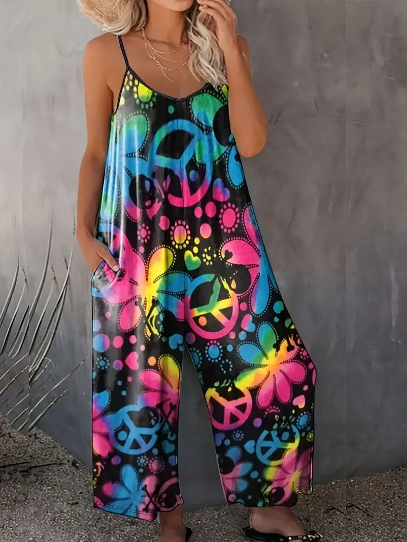 Jumpsuit Wanita Musim Panas Motif Garis Elegan Tanpa Lengan Celana Pendek Ukuran Besar Romper Kasual Modis