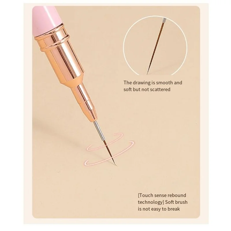 AA20-5PCS 7/9/11/15/25 มม.เล็บชุดแปรง UV เจลเล็บชุดแปรง French Stripe Line วาดภาพวาดดอกไม้ปากกาเครื่องมือ