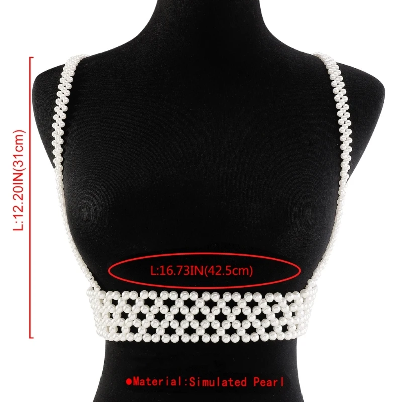 Suspender Pearl Sexy Beaded Waist Belt for Woman Nightclub Hollow out Body Chain Nightclub Dance Body Accessories