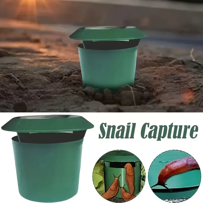 1-5Pcs round Reusable Snail Slug Traps, Durable Plastic with Lid, Garden Pest Catcher for Yard Farm Vegetable Beds