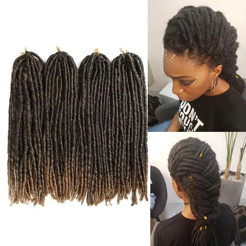 Rastas sintéticas de 5 hebras, rastas de Color ombré, Color marrón, suaves y rectas, 24 pulgadas