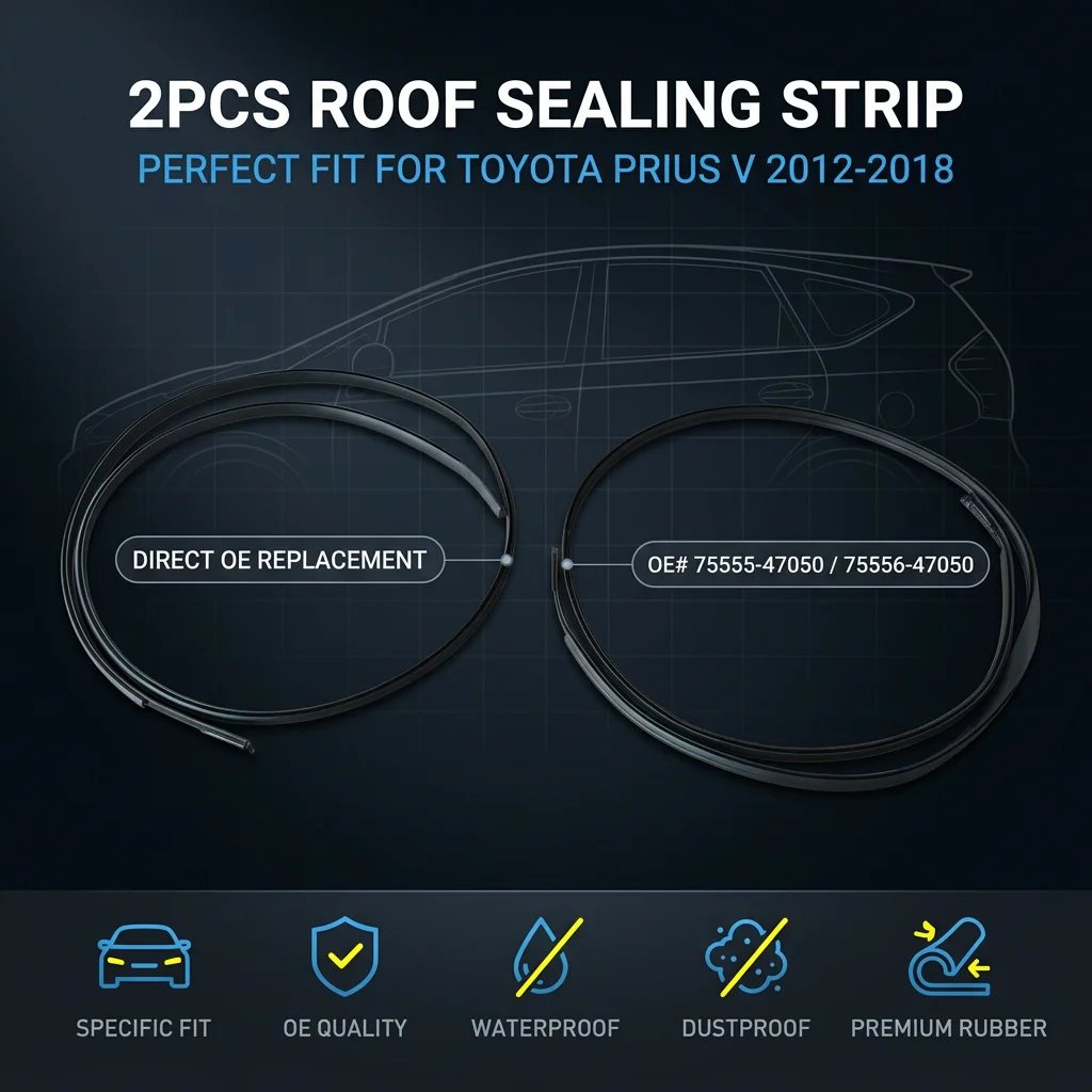 Picture 3: 75555-47050 Car Roof Weatherstrips For Toyota Prius V 2012-2017 2018  7555647050 Rubber Roof Sealing Strips