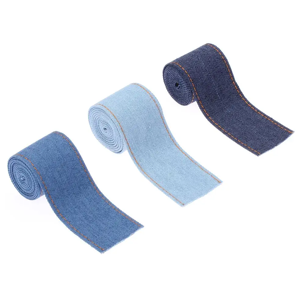 데님 리본 의류 장식 점퍼 헤어클립 액세서리, 모자 공예, 청바지 바느질 원단 테이프