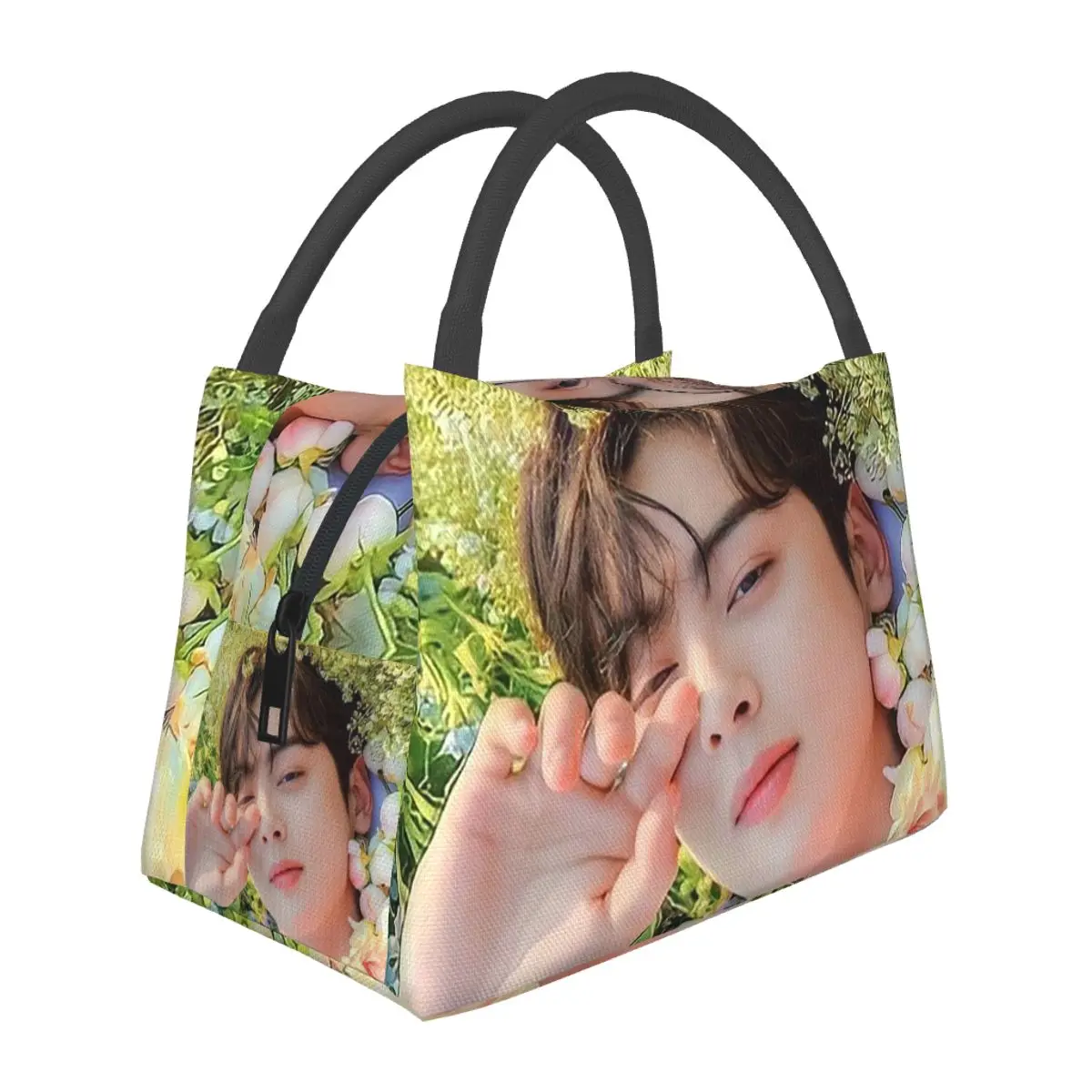 Bolsa térmica para el almuerzo Cha EunWoo Kpop Astro para mujer, caja térmica para picnic, contenedor a prueba de fugas, bolsa térmica para el almuerzo