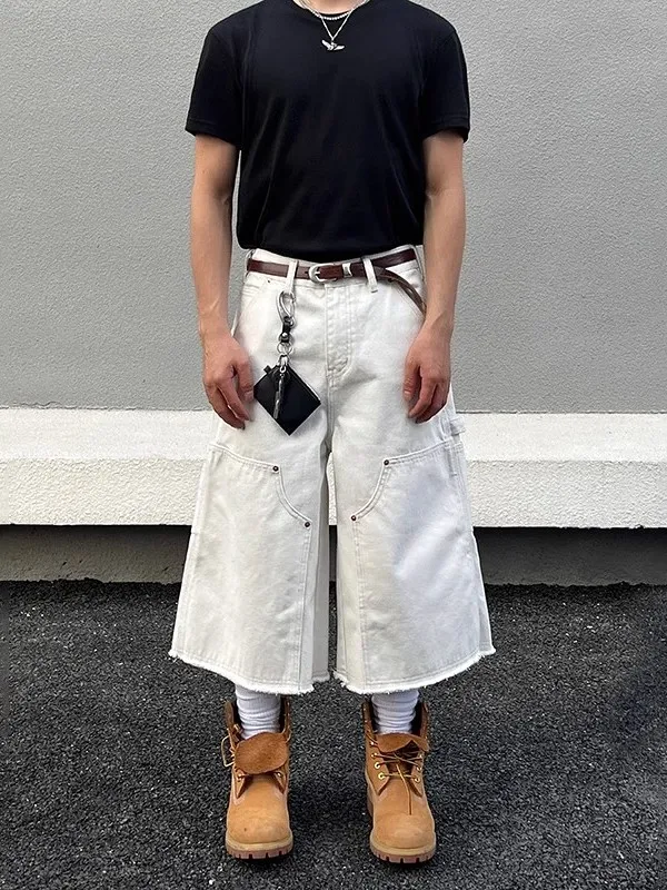 

Мужские джинсы в стиле ретро-американский рабочий костюм с заклепками, деструктивный дизайн, повседневная молодежная одежда