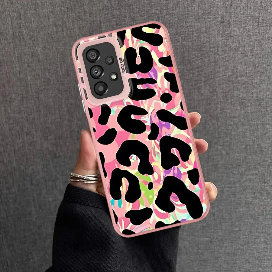 حافظة لهاتف سامسونج جالاكسي A72 A26 A36 A71 A53 A54 A52 A51 A56 A35 A73 A55 لون الفهد #5