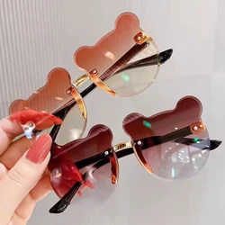 Occhiali da sole retrò per bambini per ragazze Ragazzi Occhiali da sole con orecchie di cartone animato animale carino Occhiali da sole da esterno Colore sfumato