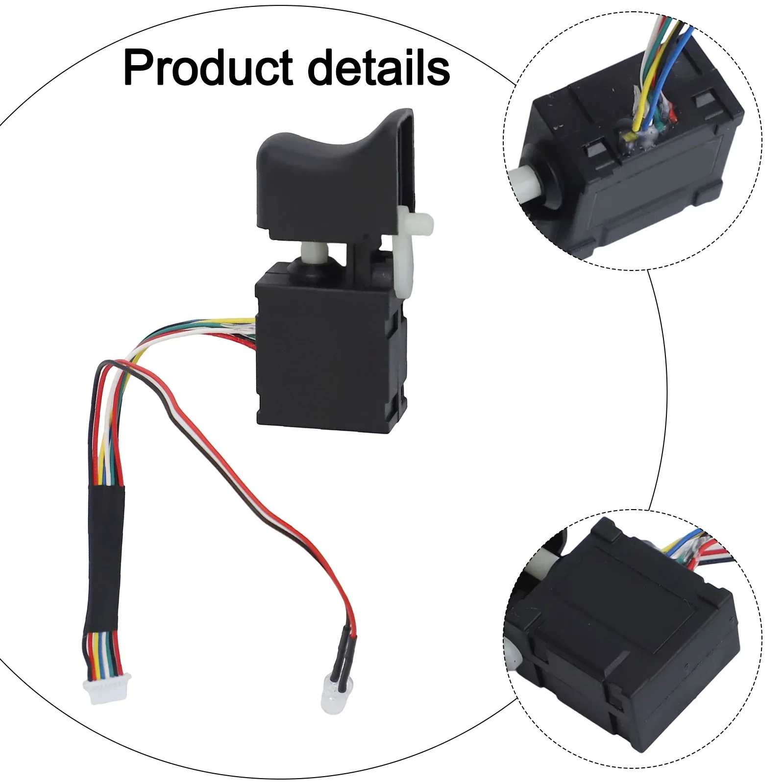 

For Home Repairs Black Brushless Cordless Drill Built-in Light Easy To Install Line Length 100mm Metal And Plastic