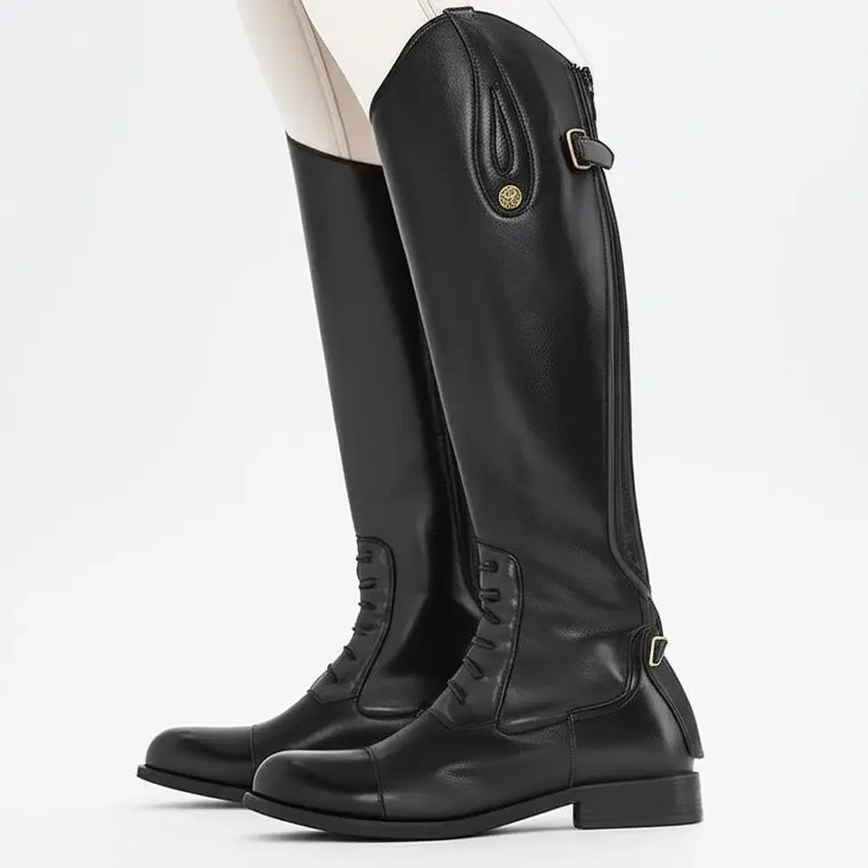 Non Slip Wear Resistant Leather Equestrian Long Boots Horse Rider Riding Equipment Professional Equestrian Supplies Footwear