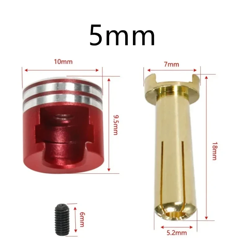4mm/5mm Metal Heatsink Bullet Plugs - Welding-Free LowPro Connectors for RC Cars - High Temp Resistance & Secure Fit