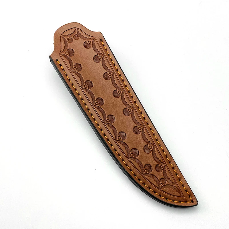 Étui en cuir de vache véritable pour couteau à lame fixe, sac de rangement pour couteaux droits d'extérieur avec ceinture