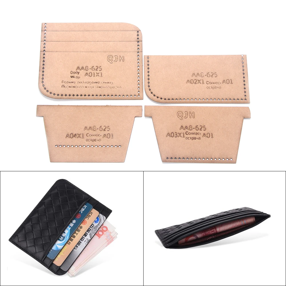 

DIY Handmade Leather Multifunctional Card Holder Wallet Acrylic Kraft Paper Template Sewing Pattern Drawing Design Pattern