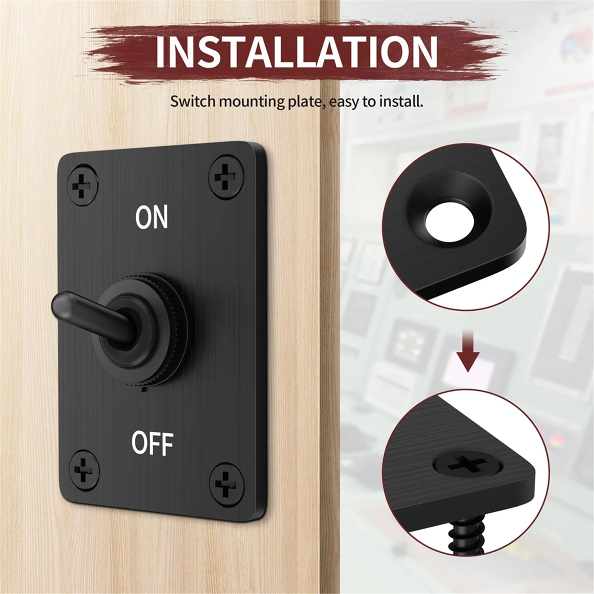 Heavy Duty Toggle Switch 12V DC30A Waterproof Toggle Switch 2 Pin ON/Off SPST with Mounting Panel for Auto Car Boat