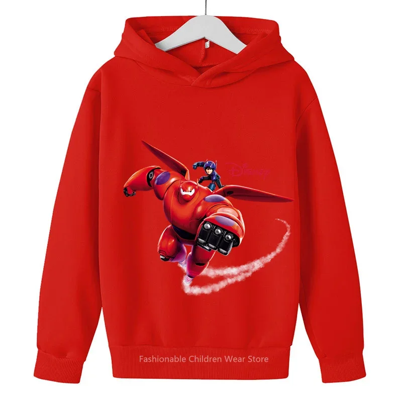 Disney Heroes 6 Big White Hoodie Boys Girls Casual sports hoodie Fashion hoodie single room top