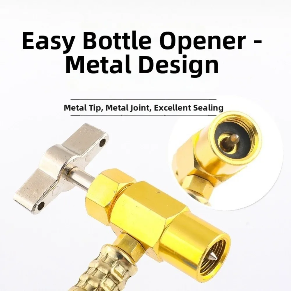Metal Car Refrigerant Filling Tool Kit AC Maintenance Quick Connector AC Recharge Hose Refrigerant Adapter Auto Repair