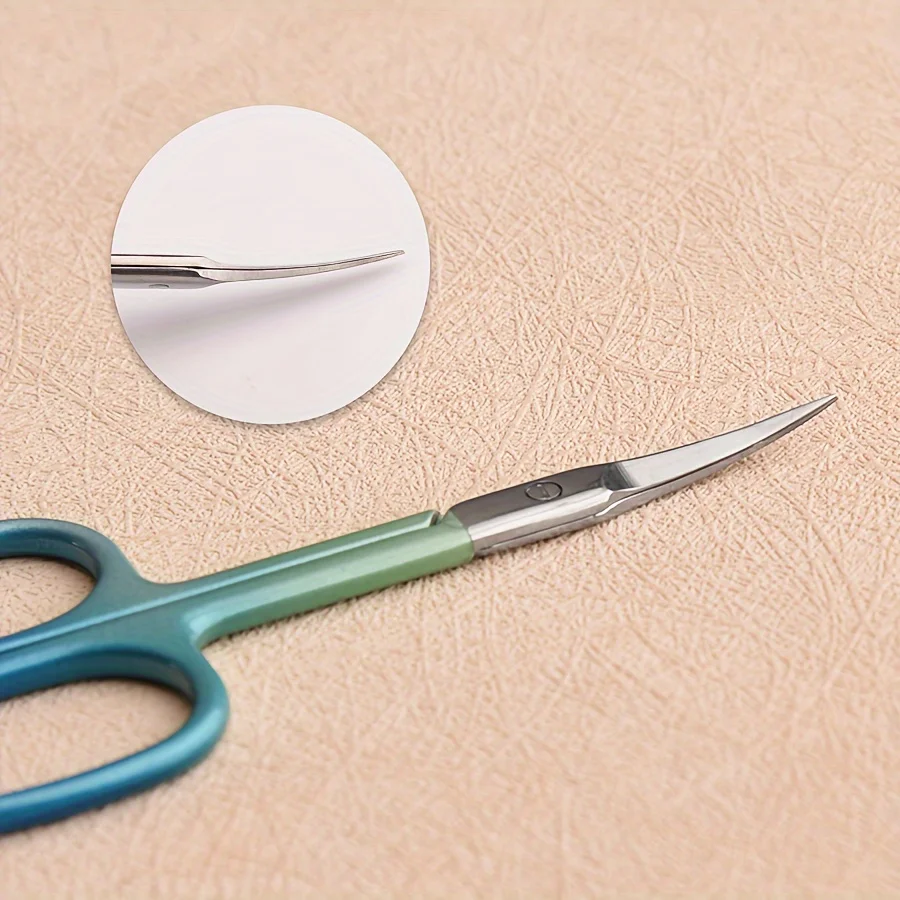 

Мятно-синие ножницы для кутикулы, ультратонкие лезвия, профессиональные ножницы для кутикулы, многофункциональные ножницы для омертвевшей кожи из нержавеющей стали