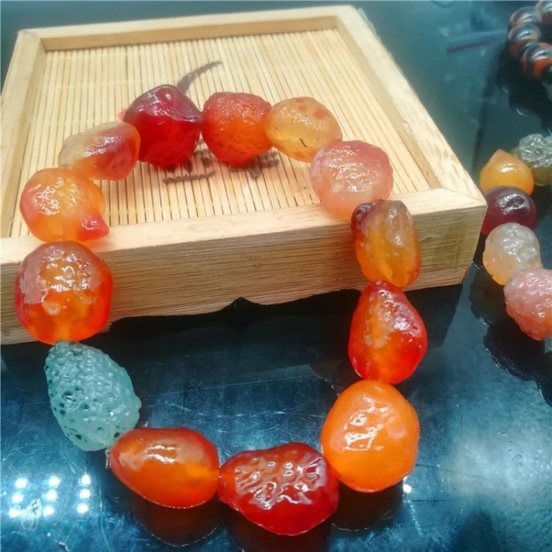 

Натуральный Синьцзян Хэтянь Нефрит Алашан Агат Браслет Мужское и Женское Ожерелье Браслет Браслет Подвеска