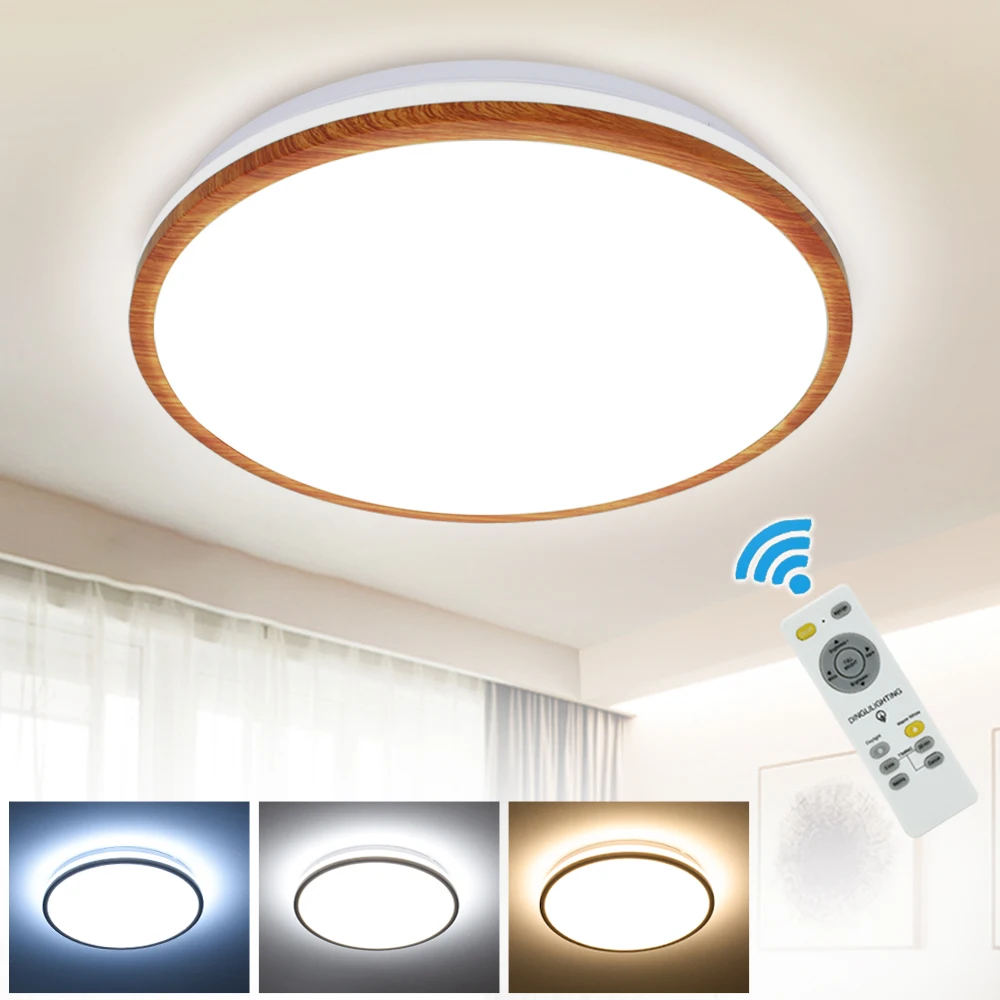 Depuley 38cm 35W Dimmable LED Surface Mount Ceiling Light Round Modern 3 Color Changing for Bedroom Living Dining Room