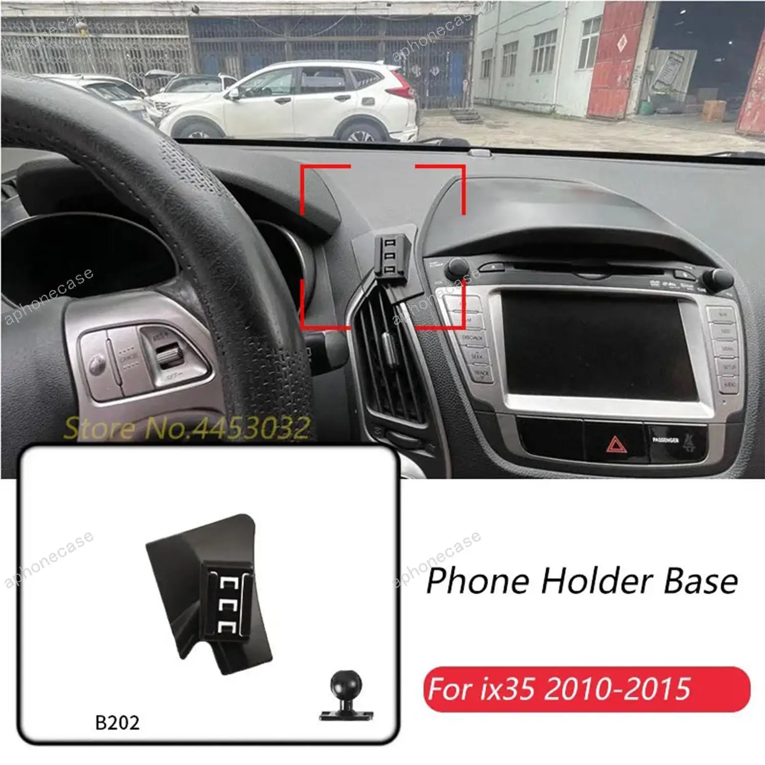 

Car Phone Holder Base Special Mounts For Hyundai ix35 2010-2015 Fixed Air Outlet Bracket Base Accessories With Ball Head 17mm