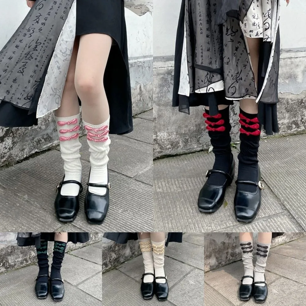 Chic Chinese Style Frog Tube Socks Sweet Cotton Mid Calf Socks Streetwear All Match Lolita JK Stockings Spring Autumn