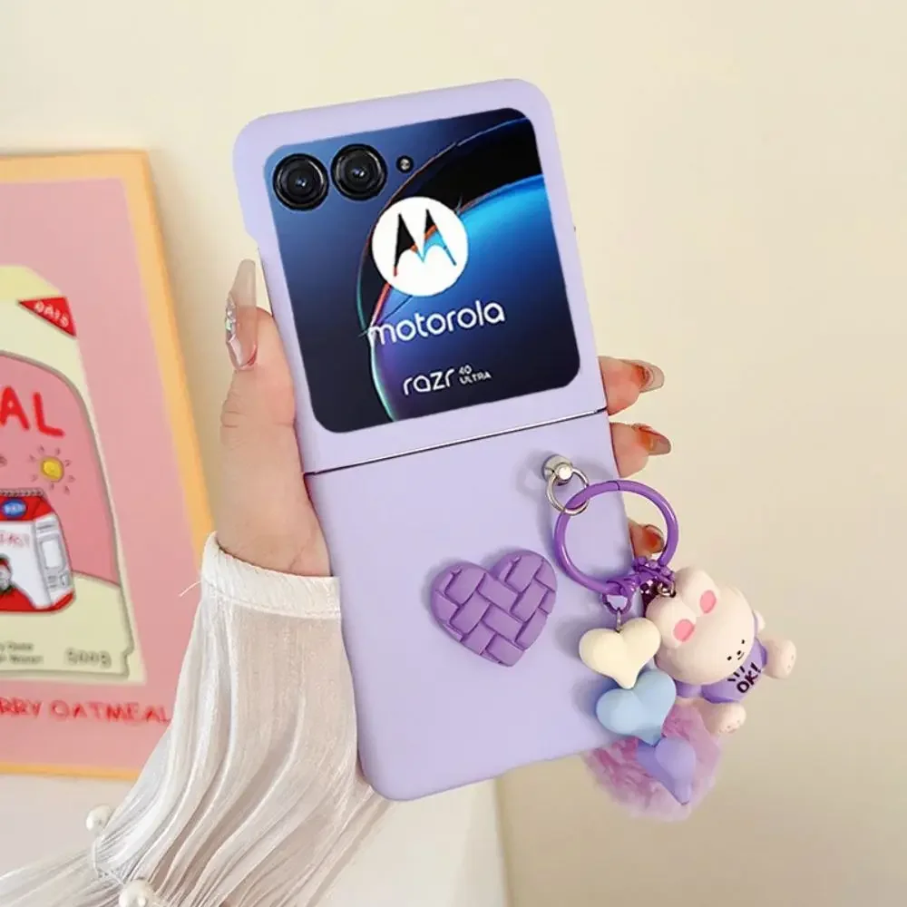 Case for Motorola Razr 40 50 Ultra Razr 40Ultra 50U 2023 Case Cute Skin-Friendly with Keychain Shockproof Hard Back Cover