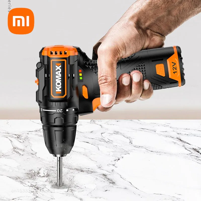 Xiaomi KOMAX 12V Wireless Impact Electric Cordless Screwdriver Multi-function Power Tool Electric Drill Machine Home Repair Sets