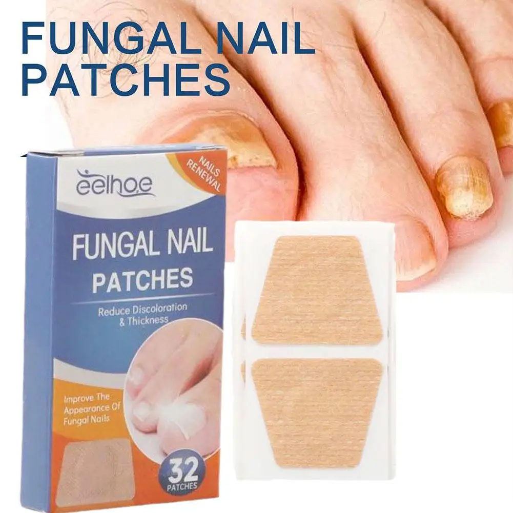 32/64PCS Foot Nail Repair Patch Grey Fungal Nail Thicken Soft Paronychia Infection Hand Nail Correction Sticker Ingrown Toenail