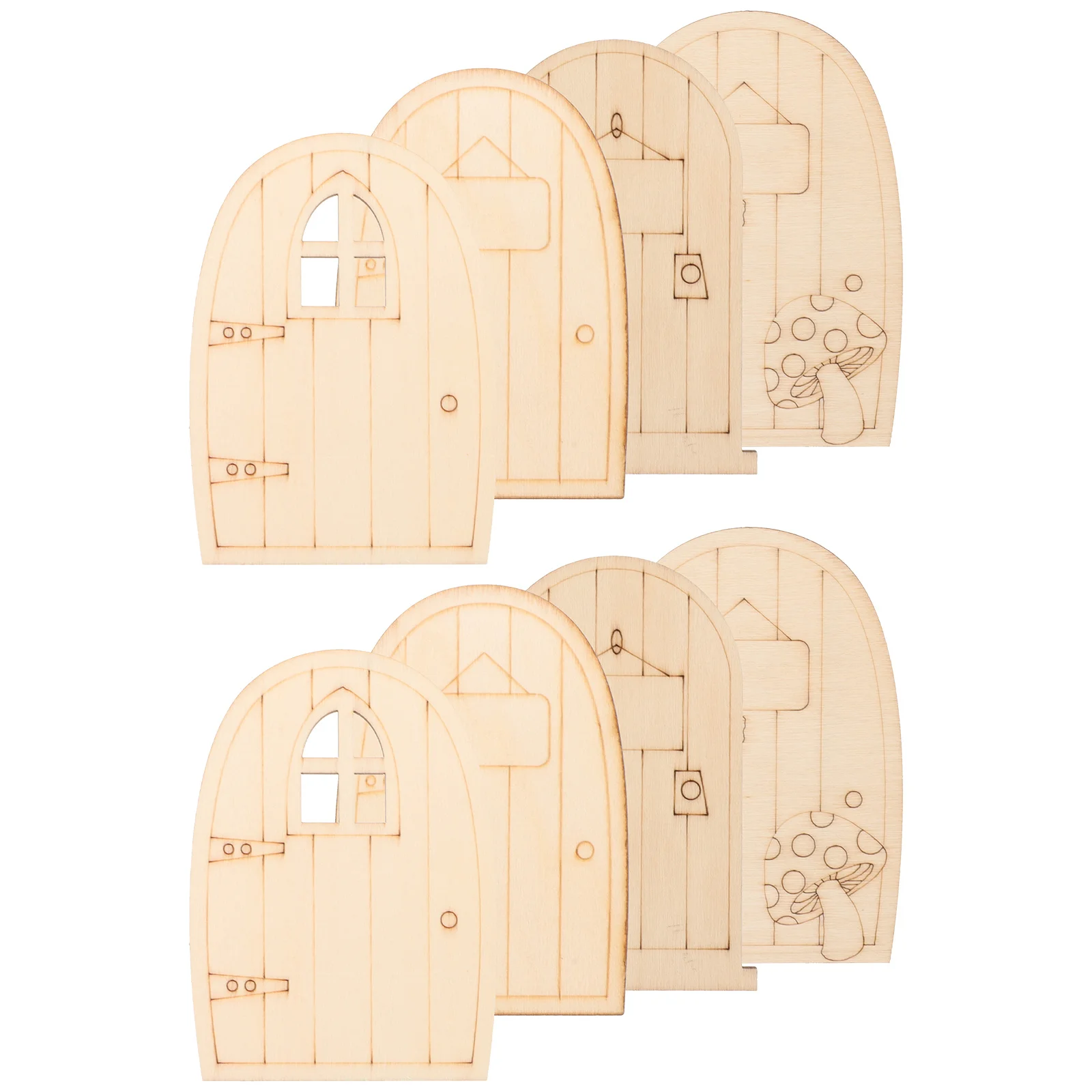 

8Pcs Wooden Blank Door Ornaments DIY Wood Craft for Kids Coloring Decorative Home Art Project Handmade Gift Miniature Decor
