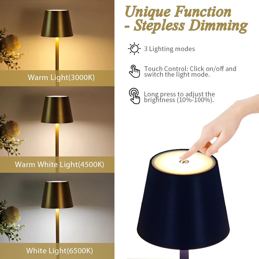 LED Wireless Wine Bottle Lamp Portable Touch Table Lamp Wireless LED Desk Lamp Creative Ambient Night Lamp