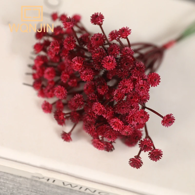 Simulierte Blumen, 3 teile/los, Retro-Herbst babys breath, kleine Blumen sträuße Blumen für die Heim dekoration, Blumen arrangement zubehör – Detail 9