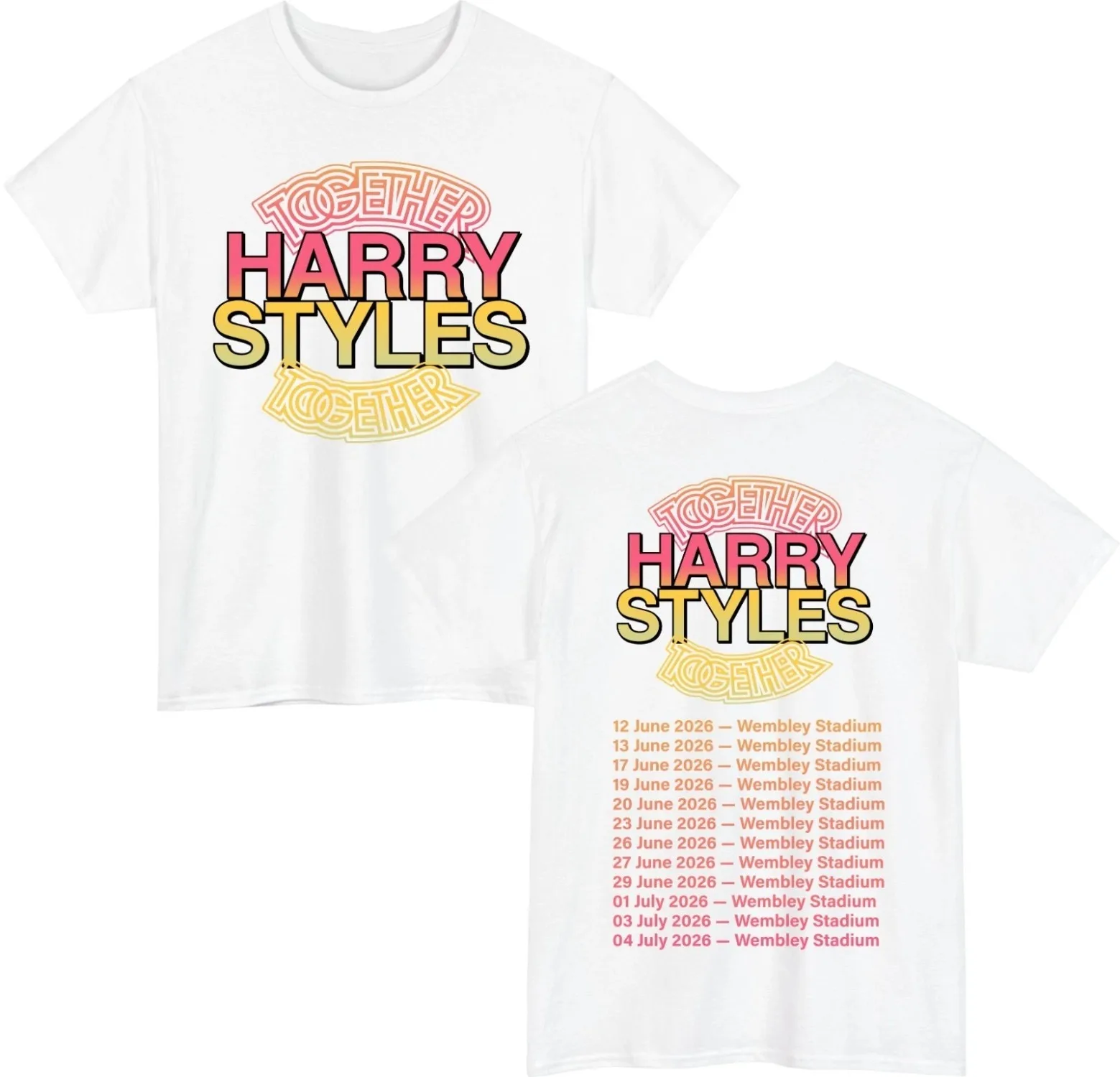 Harry Styles Together Tour 2026 Wembley Concert Full Dates T Shirt