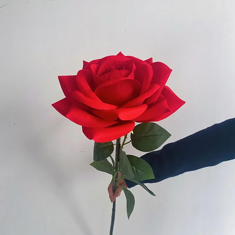 

Artificial Single Branch Large Rose Handmade Flower Garden Decoration Outdoor Photographic Props Road Guidance Background Flower