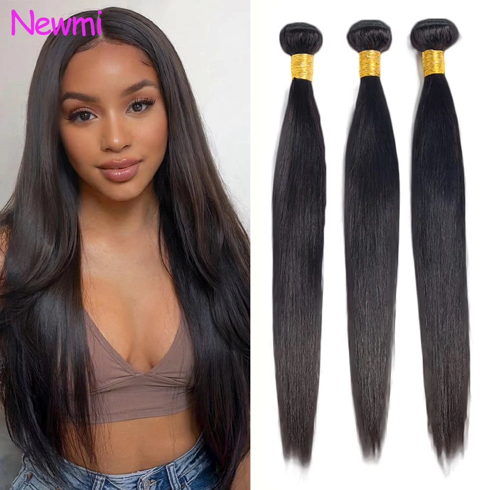

Наборы прямых человеческих волос Newmi 8-16 дюймов, необработанные, 12A, бразильские, 100% натуральные, для женщин, 50 г/шт.