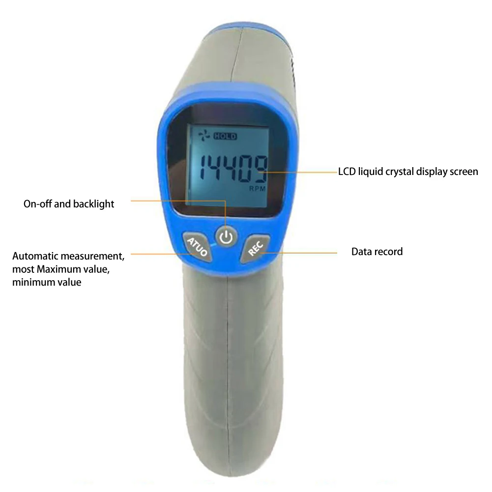 Infrared Digital Speed Meter for Efficiently Measuring Engine RPM Between Ranges of 2 5 and 99999 With Backlight Display