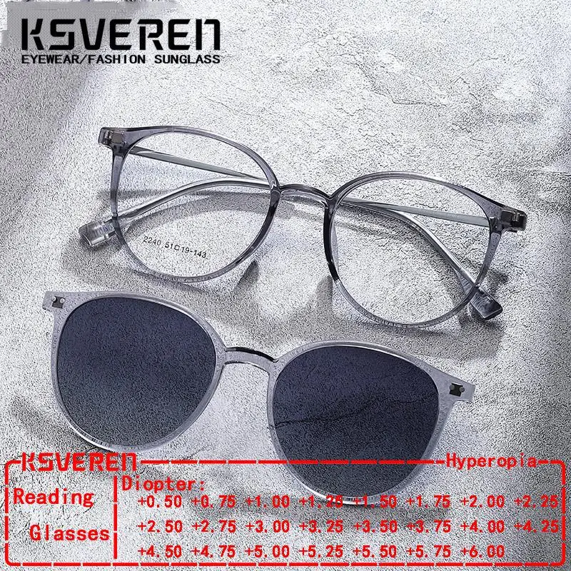 

Fashion Magnetic Polarized Eyeglasses Men Women Oval Reading Glasses Optical Comfortable Prescription Glasses Frame