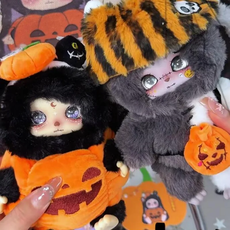 100% genuino LOKIKI serie de truco y golosinas caja ciega juego de moda lindas muñecas de peluche de 18cm para niños y niñas regalos de Halloween