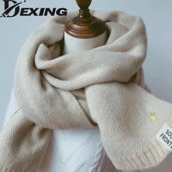 2021 Women Solid Cashmere Scarves Lady Winter Thicken Warm Soft Pashmina Shawls Wraps Pink Black Female Knitted Wool Long Scarf