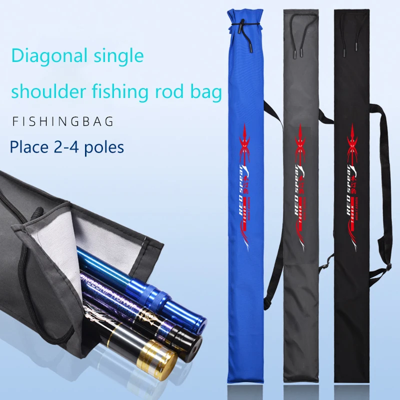 130CM Portable Folding Oxford Cloth Fishing Rod Bag Waterproof Large Capacity Fishing Bag Fishing Rod Pouch Fishing Tackle Bag