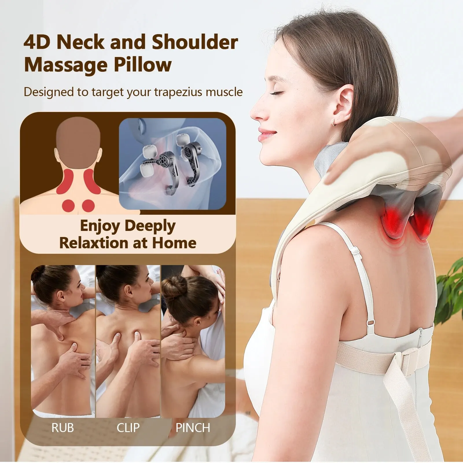 

Neck And Shoulder Massager Wireless Neck And Back Shiatsu Kneading Massager Neck Cervical Relaxing