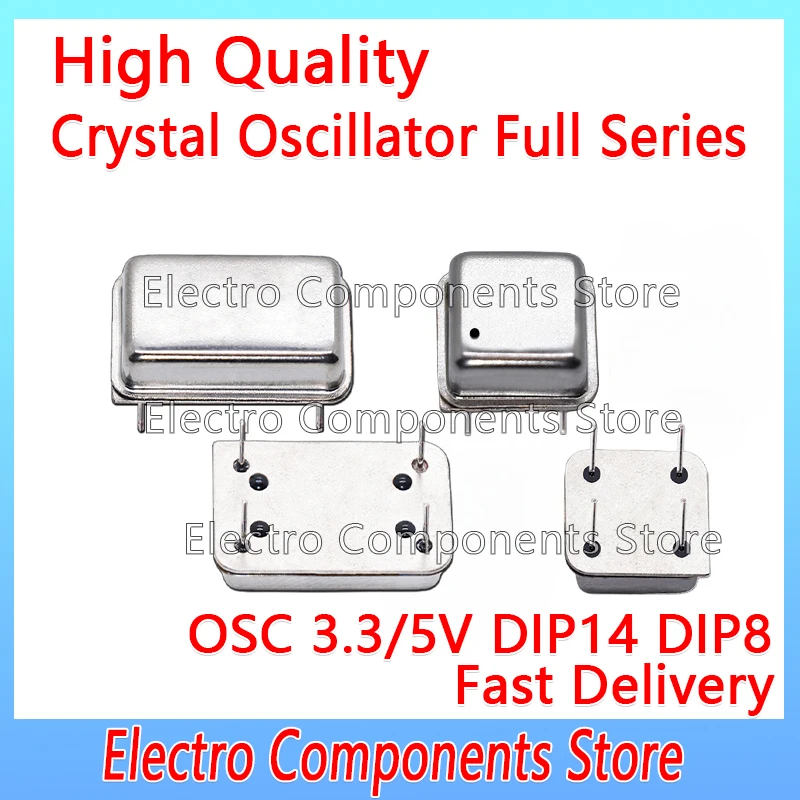 2PCS DIP8 DIP14 1.8432MHz 2M 3.579545MHz 4M 4.9152MHz 6M 8M 10M 11.0592MHz 12M 12.288MHz 16M 16.9344MHz 18.432MHz 20M 22.1184MHz
