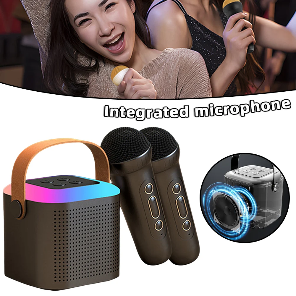 

Bluetooth-Колонка совместимая с микрофоном 1/2, уличная портативная караоке-машина для дома и улицы