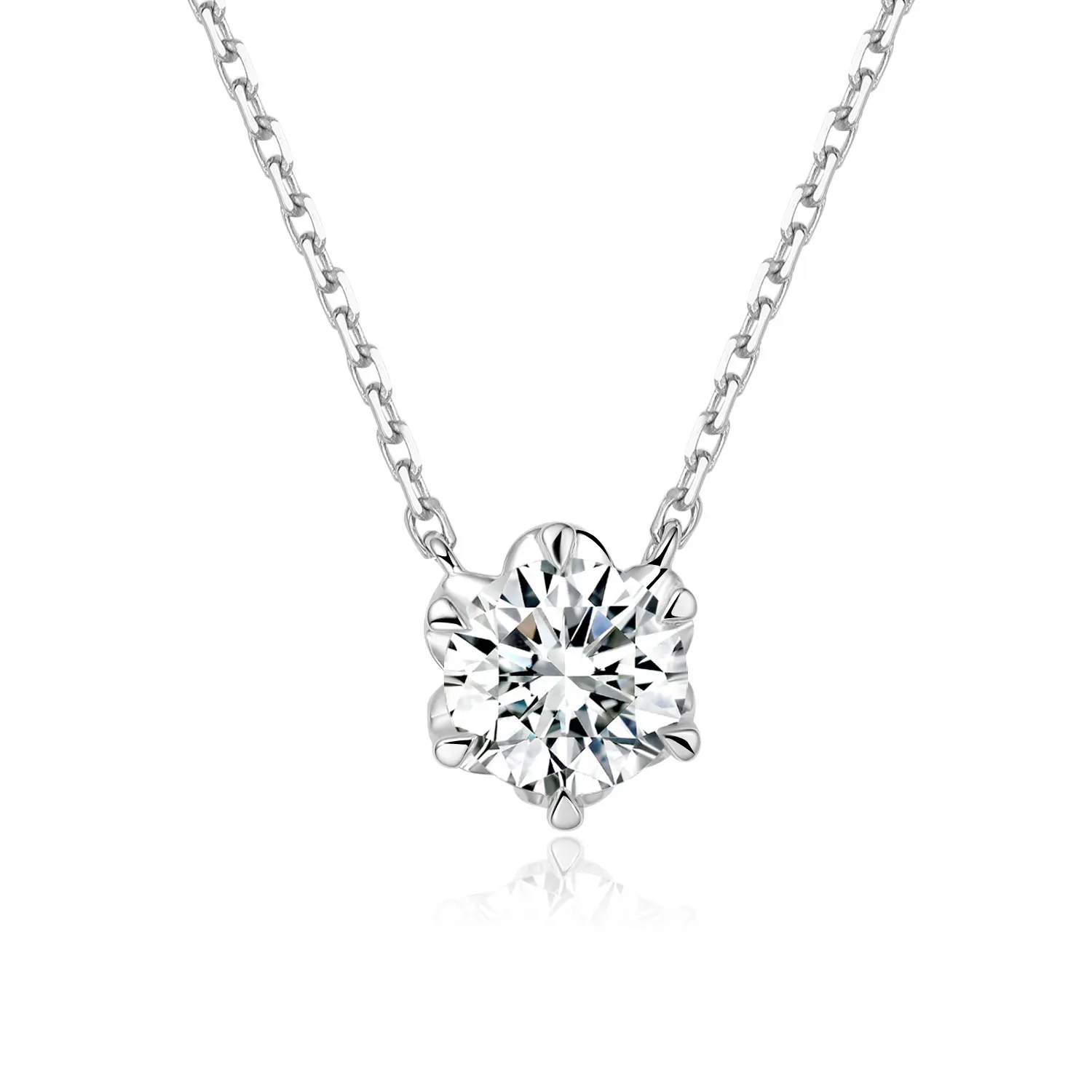 

18K White Gold Lab Grow Diamonds Necklace NGIC/NGTC Flower Shape Necklace Elegant Charming Women Jewelry