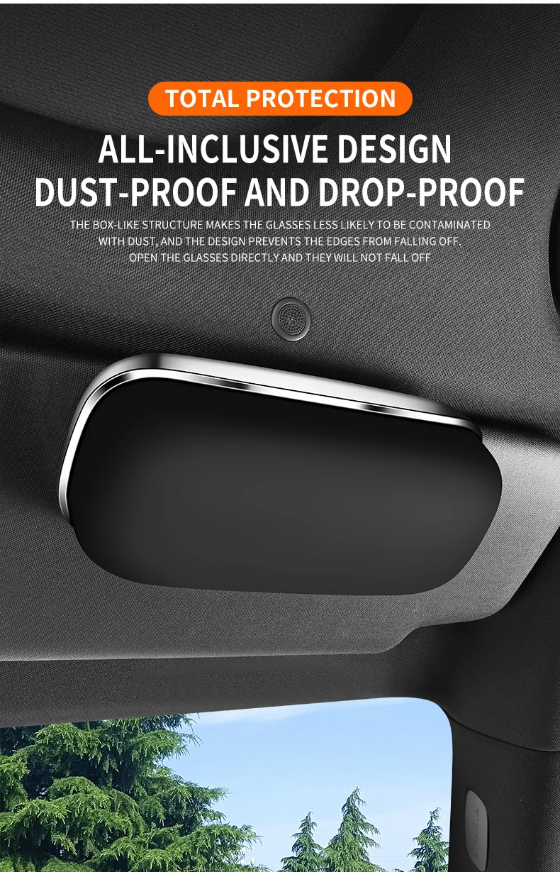 Auto-Brillenetui, Tragbarer Sonnenbrillenhalter fürs Auto, Innenraum-Brillenhalter, Sonnenschutzpanel – Detail 10