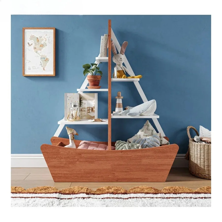 Continental Modern Design Foldable Wooden Montessori Educational Bookcases for Children for Living Room Dining Outdoor Use