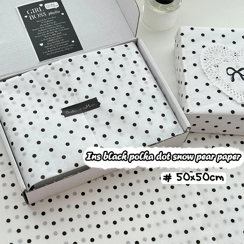 Black Polka Dot Sydney Paper Hand-Kneaded Paper Bouquet Flower Wrapping Paper Flower Wrapping Paper Cake Baking Gift