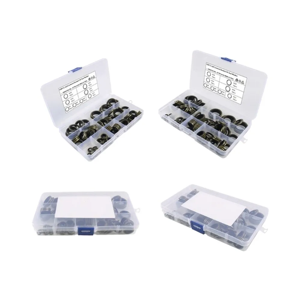 Metal and Rubber Crush Washer Assortment 110 Pieces for M6 M8 12mm 18mm M20 Applications in Mechanical Repairs