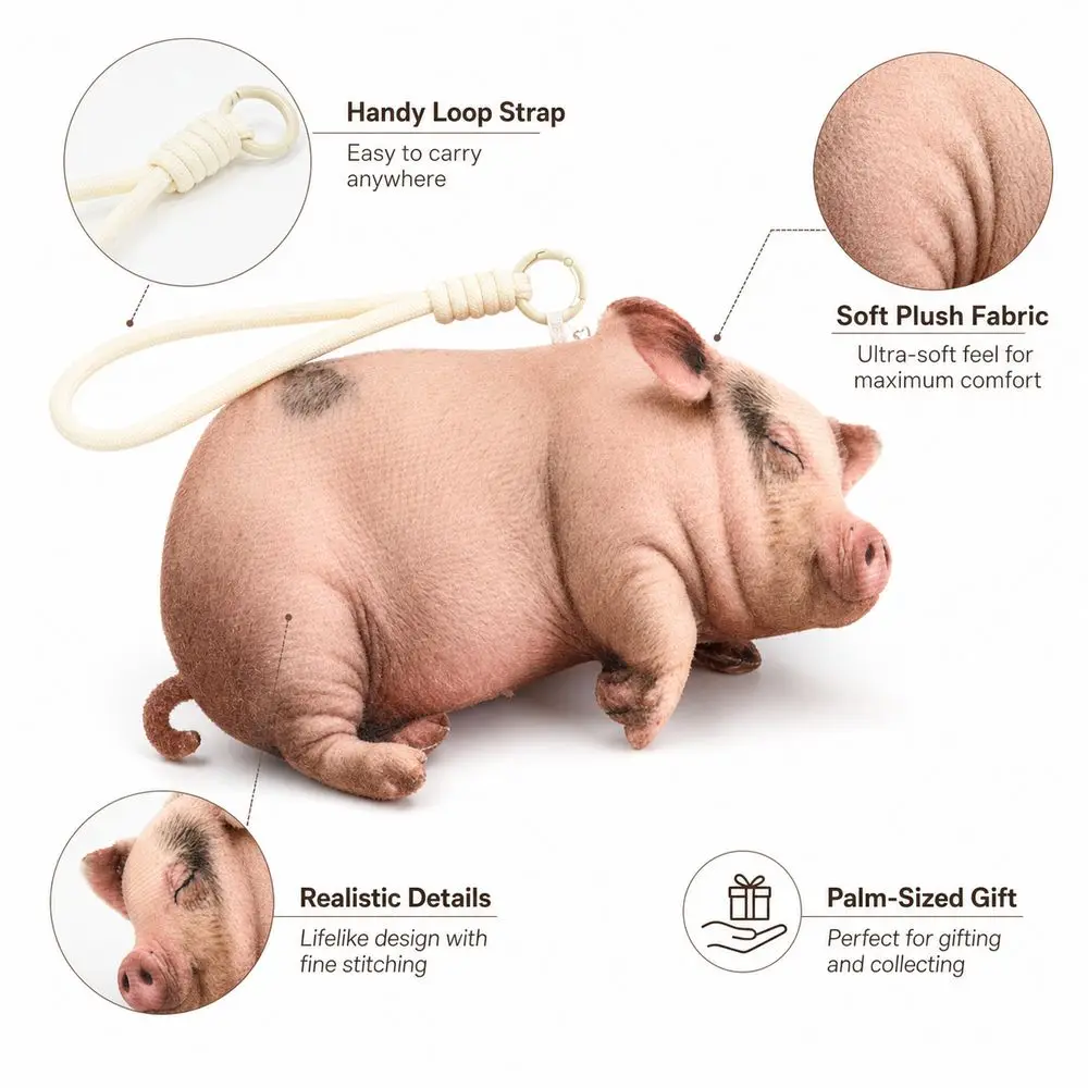 Material Animal Body Pillow 40cm Size Soft Texture Animal Cushion PP Cotton Filled Cute Design Pig Keychain Home Decor
