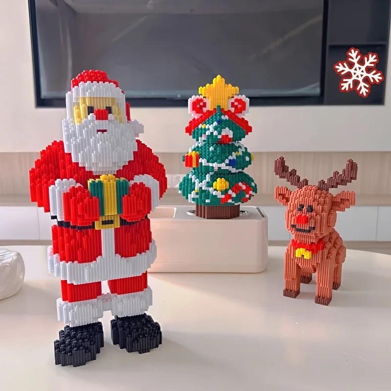 Babbo Natale Alce Albero di Natale Blocchi di costruzione Set di giocattoli Piccole particelle Mattoni Blocchi di costruzione Giocattoli Regalo di Natale per bambini