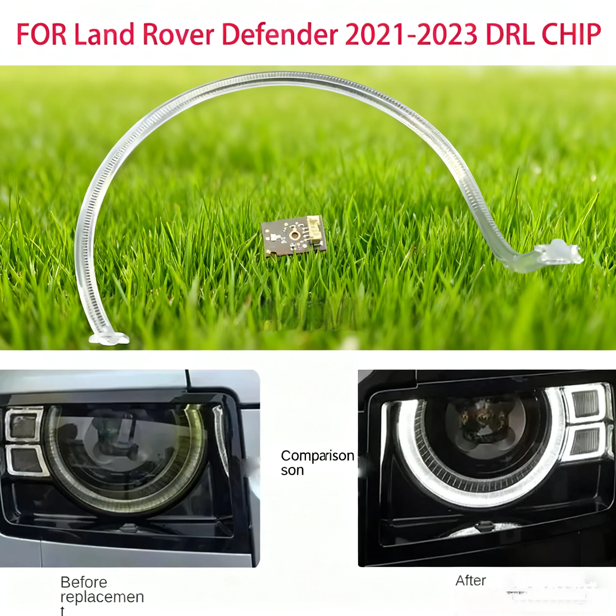 

Для Land Rover Defender 2021-2023 автомобильные фары DRL световые полосы ангельские глазки чип балластный модуль освещение ремонт аксессуары